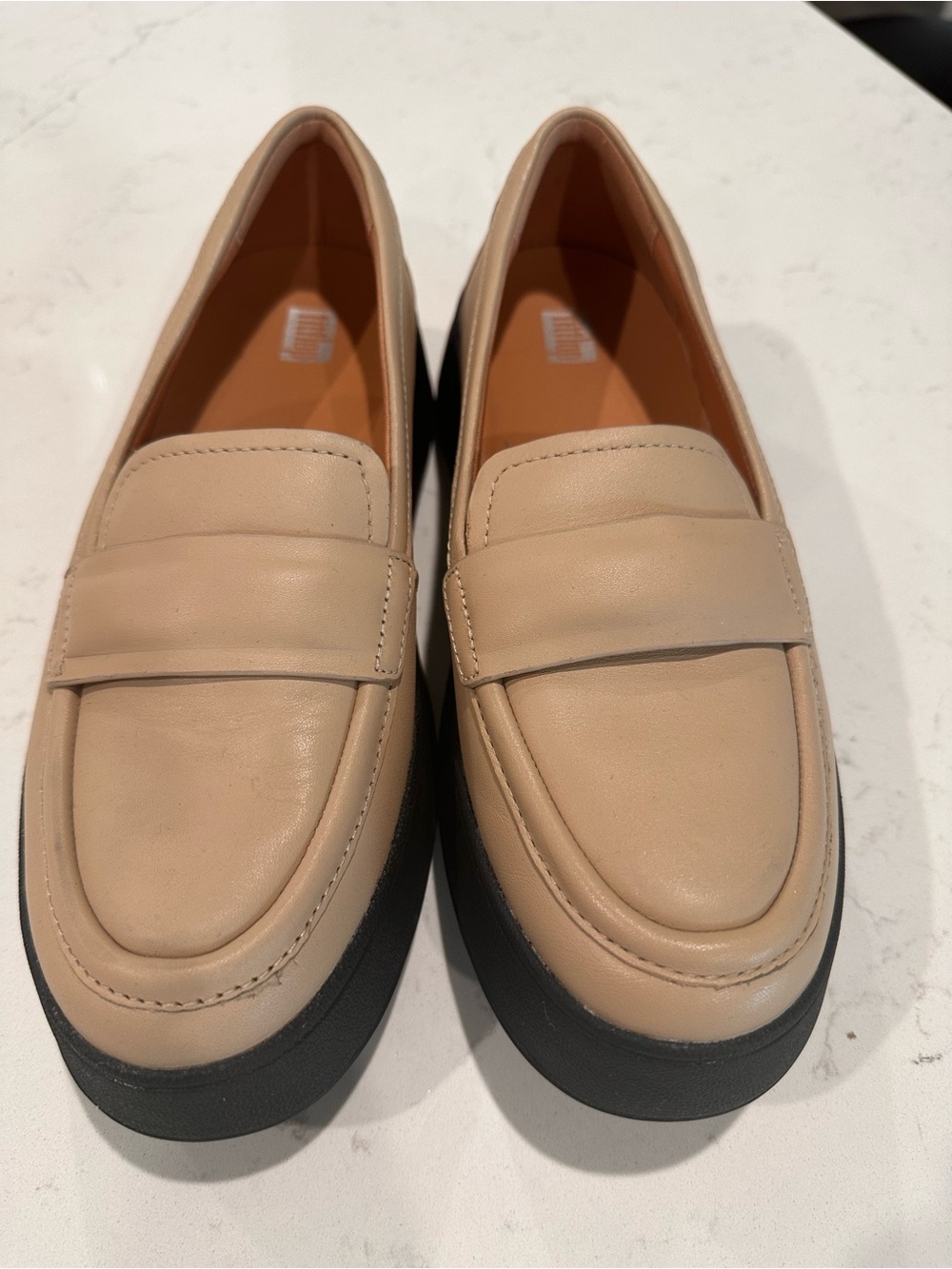 Women’s Beige Platform Loafers